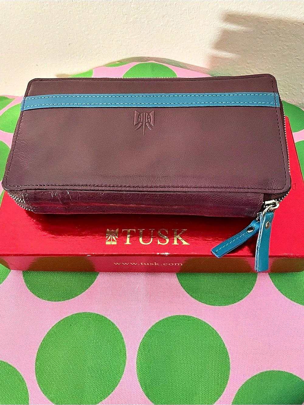 Tusk Zip Around Wallet in Purple & Blue
